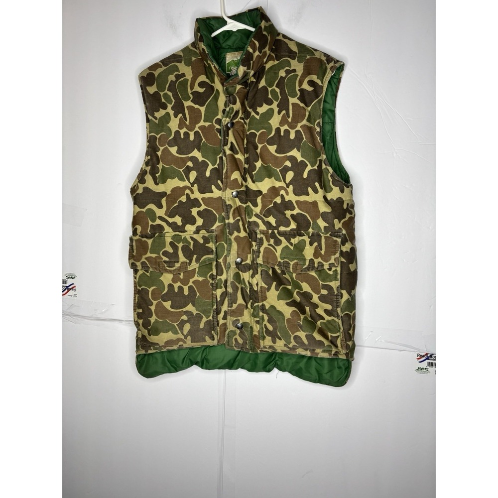 Vintage Twin Peaks Puffer Duck Camo Vest Men's M Outdoor USA Made - Picture 4 of 9